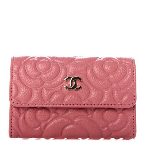 chanel cameillai card holder|CHANEL Caviar Camellia Embossed Card Holder Red.